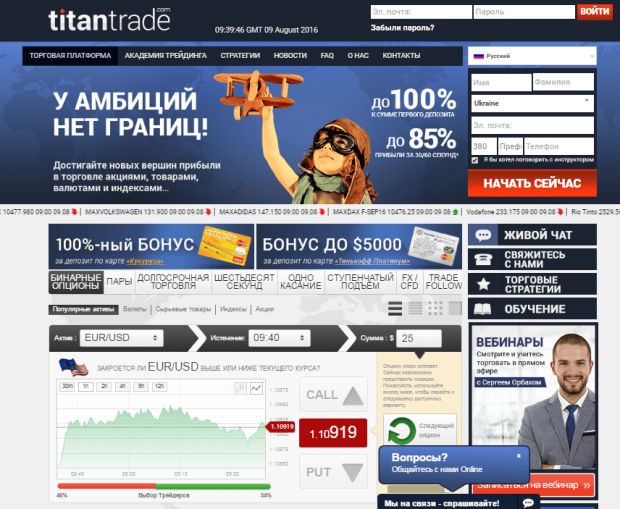 Titantrade: отзывы и обзор брокера 2016 - 2017